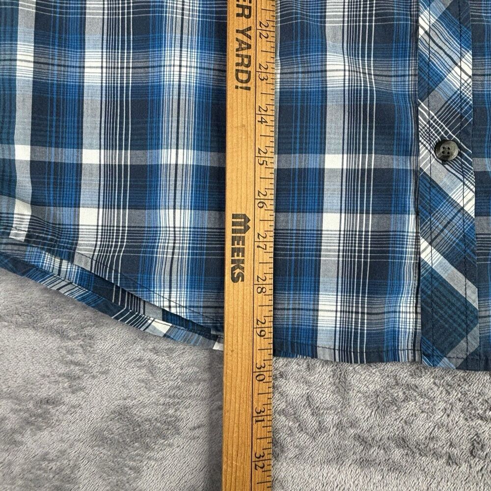 Magellan Outdoors Shirt Men’s L‎ Blue Plaid Long Sleeve Loose Fit Adventure Gear - Picture 8 of 10